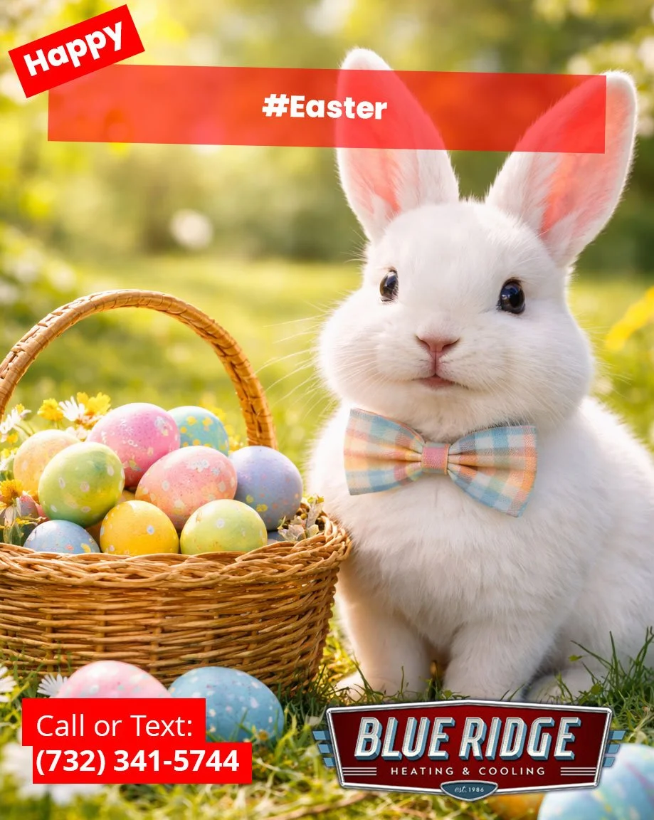 Happy Easter from all of us at Blue Ridge Heating &amp; Cooling! 🐰🌷
Whether you're enjoying time with family or hunting for eggs, we hope your home stays perfectly comfortable all day long. #HappyEaster #BlueRidgeHVAC #HomeComfort #SpringVibes