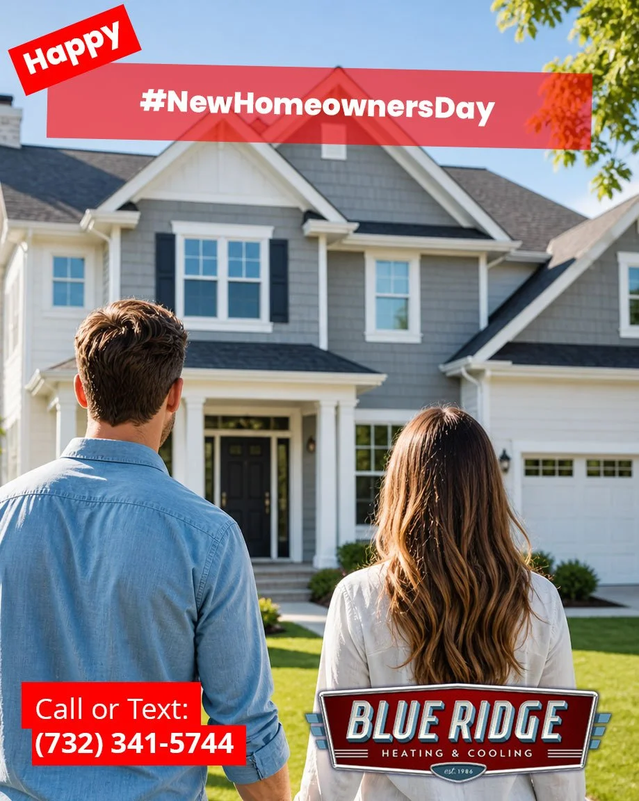 Just moved in? Make sure your HVAC system is ready for every season 🏡
 #NewHomeownersDay #NJHomes #BlueRidgeHVAC
