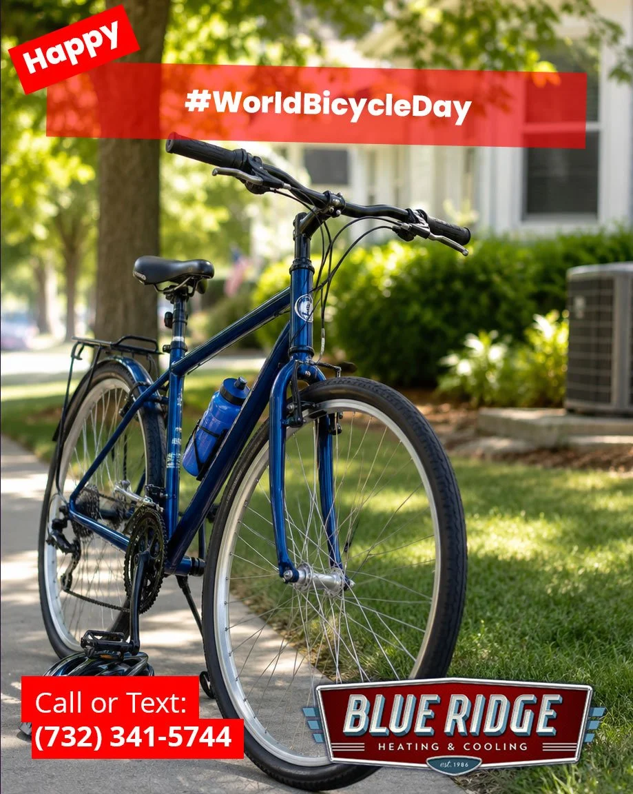 A smooth bike ride and a smooth-running AC have one thing in common: maintenance matters 🚲❄️#WorldBicycleDay #BlueRidgeHVAC