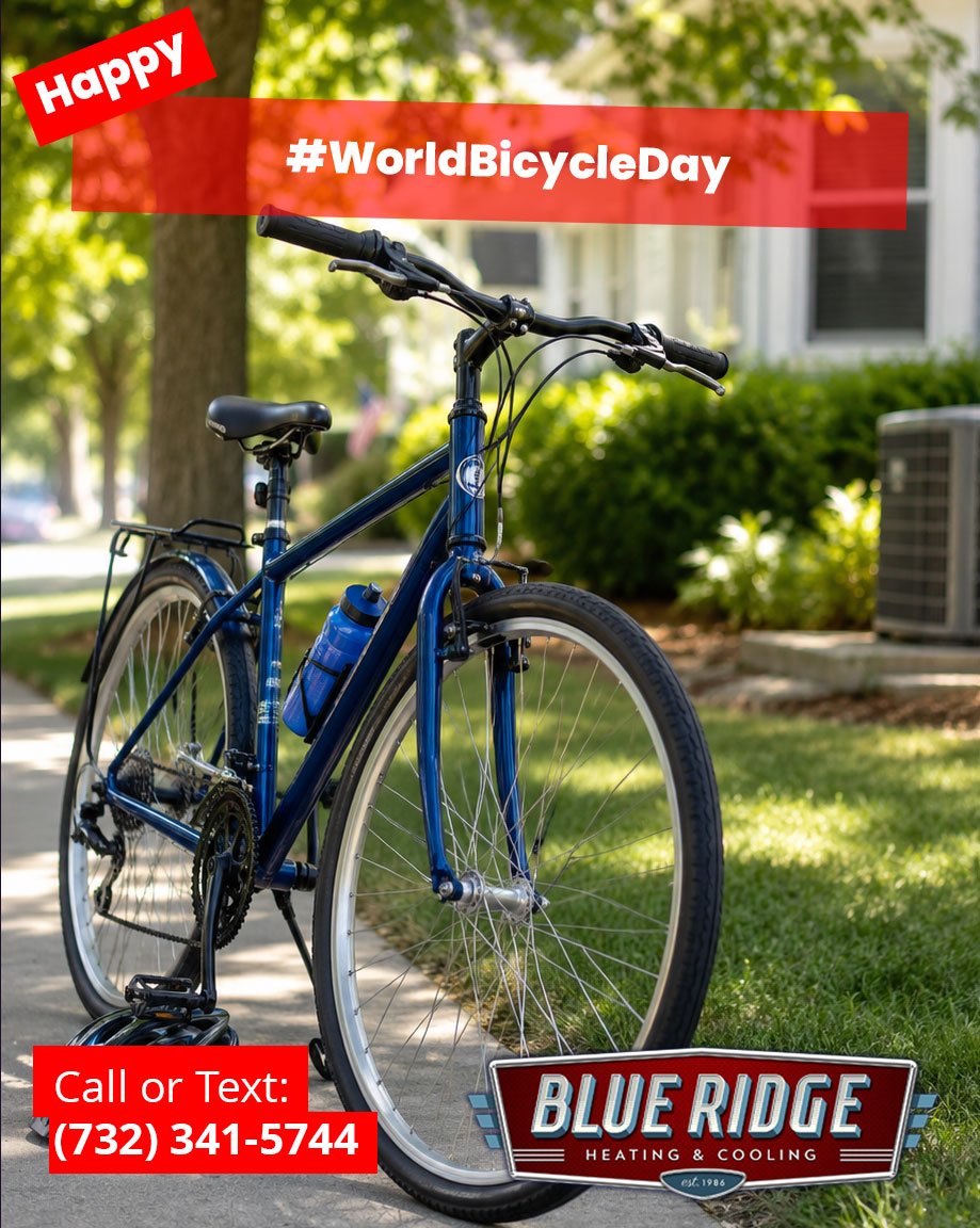A smooth bike ride and a smooth-running AC have one thing in common: maintenance matters 🚲❄️#WorldBicycleDay #BlueRidgeHVAC