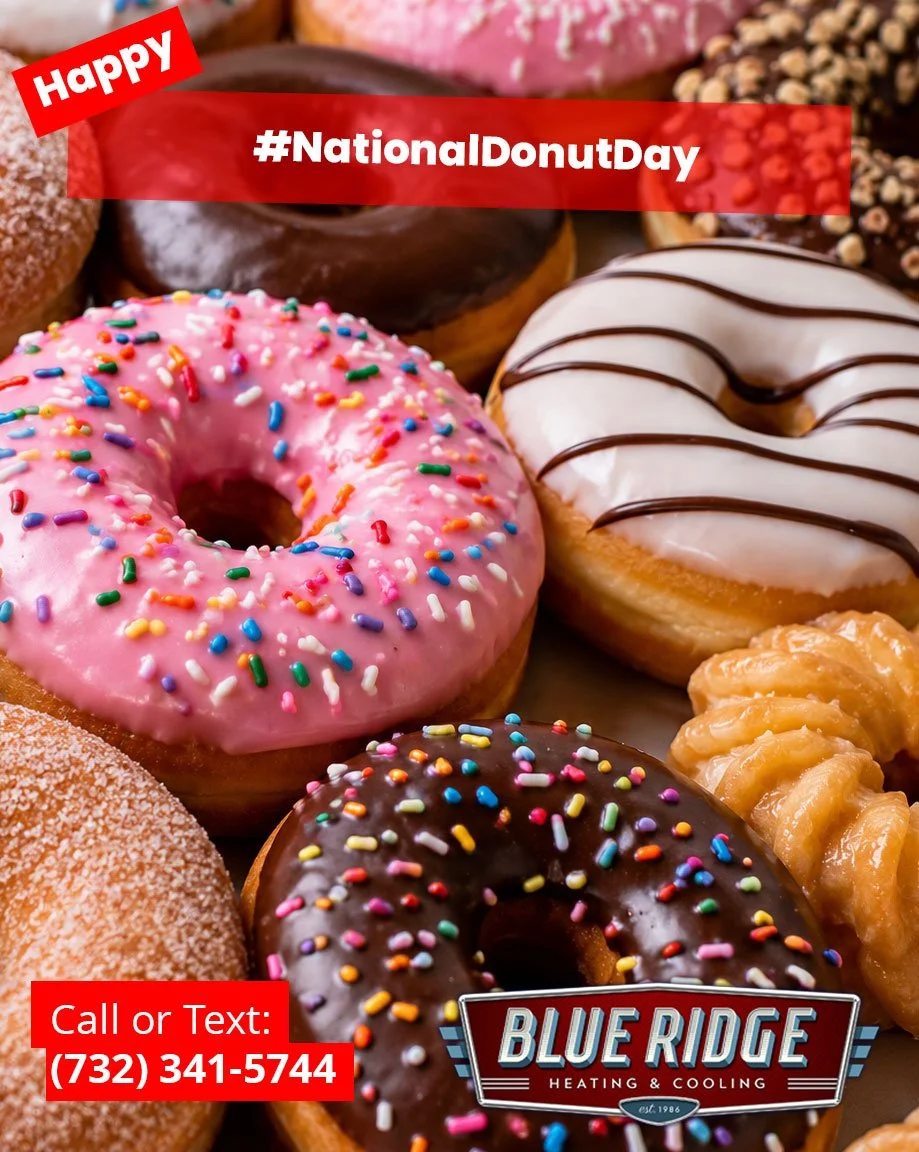 Hole lotta heat outside today 🍩☀️Good thing your comfort team is on standby. #NationalDonutDay #BlueRidgeHVAC