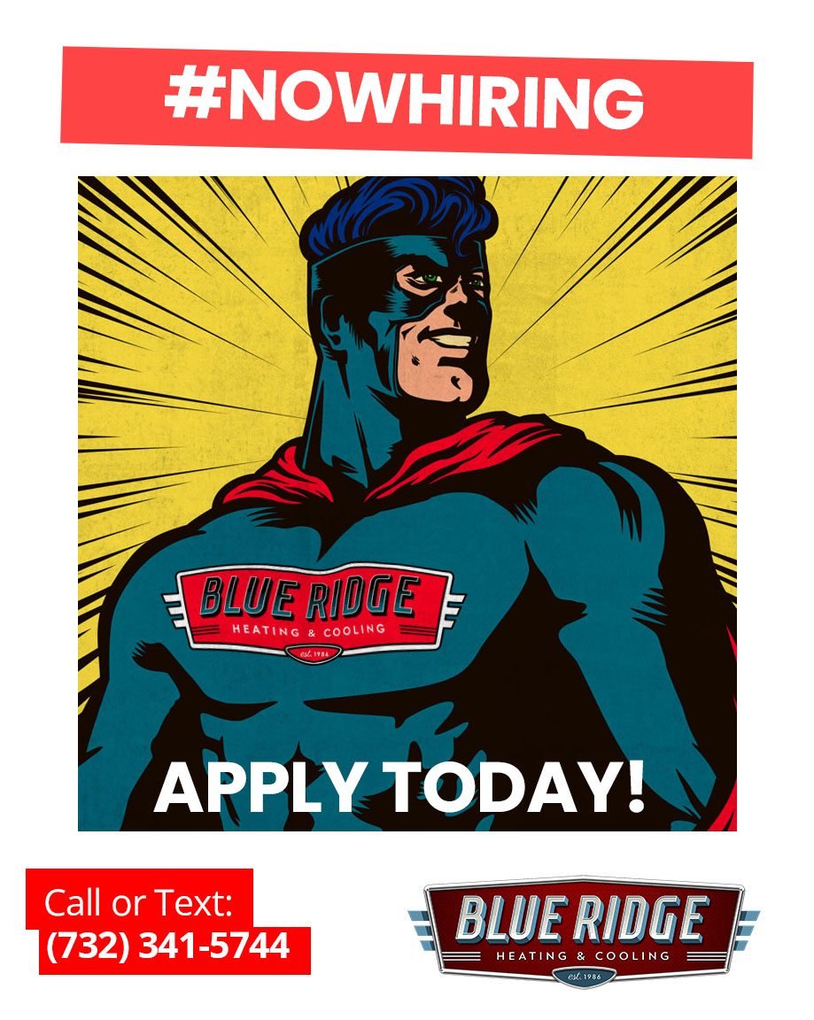 We&rsquo;re growing and hiring! Blue Ridge Heating &amp; Cooling is looking for experienced HVAC installers, service technicians, and maintenance technicians to join our team. Ready for your next opportunity? Apply here:
https://www.blueridgehvac.com