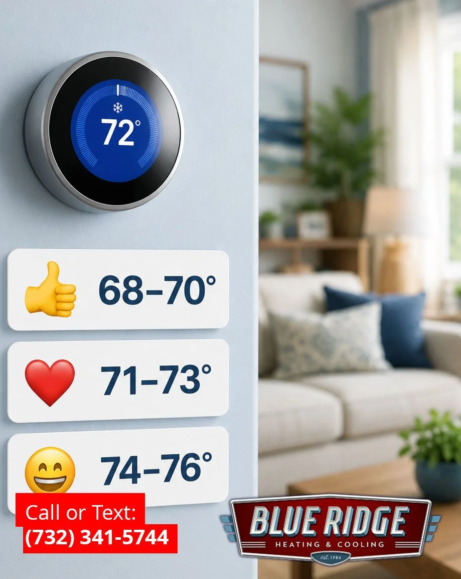 ❄️ Quick poll! What's the ideal thermostat setting during the summer?
👍 68&ndash;70&deg;
❤️ 71&ndash;73&deg;
😄 74&ndash;76&deg;
Tell us your go-to temperature in the comments! #HomeComfort #NJHomes #BlueRidgeHVAC