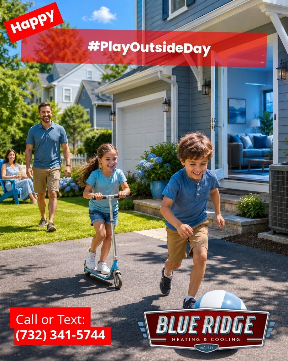 Spend more time enjoying the outdoors&mdash;and come home to cool, dependable comfort. Blue Ridge Heating &amp; Cooling helps keep New Jersey homes comfortable all summer. #NationalPlayOutsideDay #BlueRidgeHVAC #NJHVAC #HomeComfort