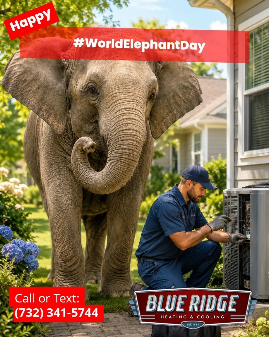 An elephant never forgets&mdash;and neither should you when it comes to seasonal HVAC maintenance. A little attention now can help prevent bigger problems later. #WorldElephantDay #HVACMaintenance #BlueRidgeHVAC #NJHVAC