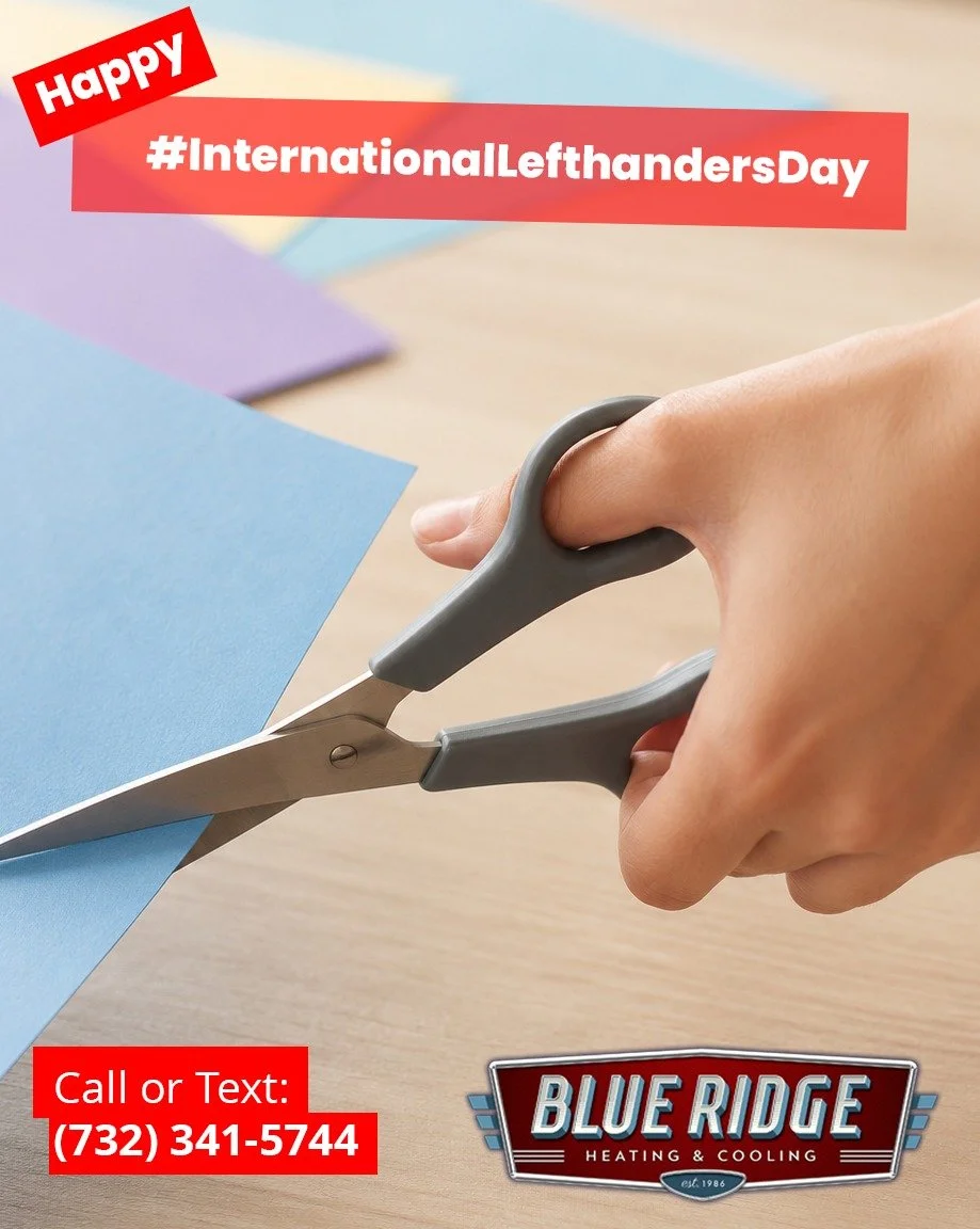 Left-handed or right-handed, everyone agrees that a cool, comfortable home feels just right. #InternationalLefthandersDay #BlueRidgeHVAC #HomeComfort #NJHVAC