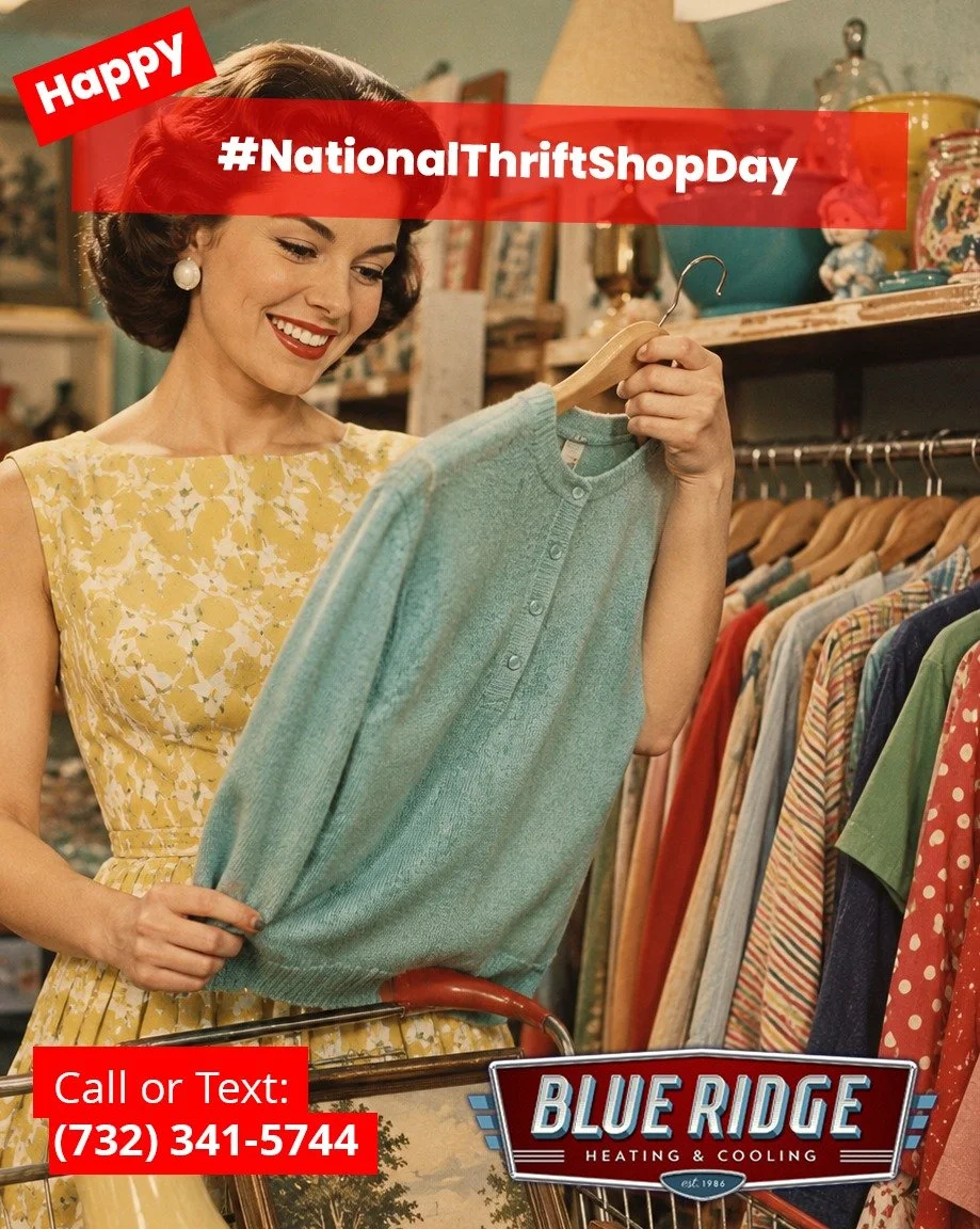 Saving money feels good. An efficient, properly maintained HVAC system can help reduce wasted energy and keep more money in your pocket. #NationalThriftShopDay #EnergyEfficiency #BlueRidgeHVAC #NJHVAC