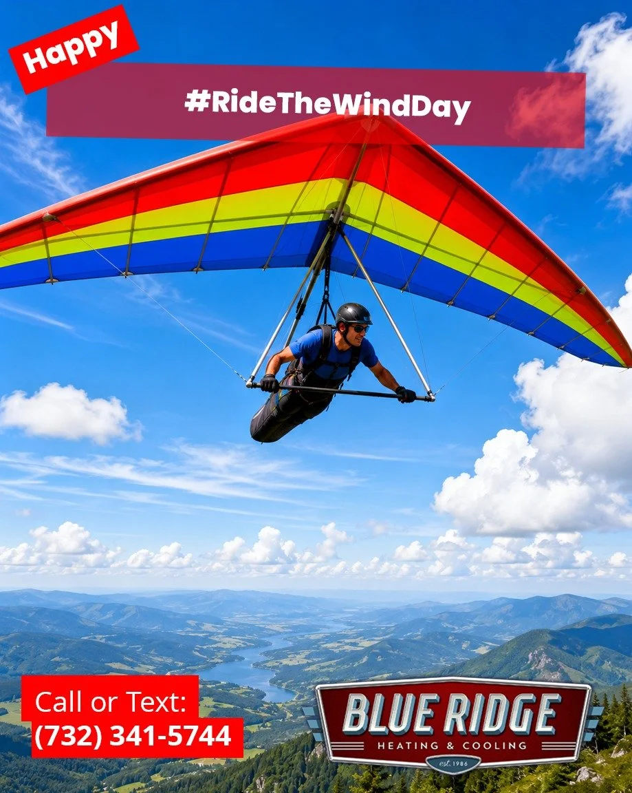 Enjoy the summer breeze outside and clean, comfortable airflow inside. If your vents are barely blowing, Blue Ridge can help. #RideTheWindDay #BlueRidgeHVAC #Airflow #NJHVAC