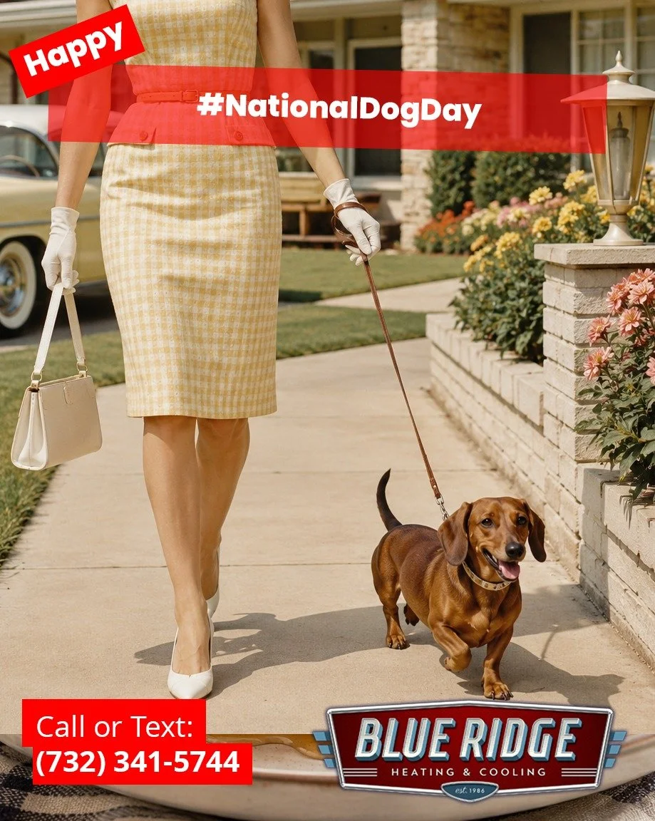 Our four-legged family members feel the summer heat too. Keep pets safe and comfortable with dependable home cooling. #NationalDogDay #BlueRidgeHVAC #PetComfort #NJHVAC