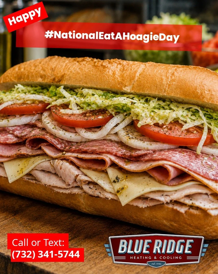 Turkey. Italian. Roast beef. Chicken cutlet.
Whatever your order, there's really only one important question today:
Oil and vinegar or mayo? 🥖
Happy National Eat a Hoagie Day, New Jersey!
#NationalEatAHoagieDay #BlueRidgeHVAC #NJHVAC