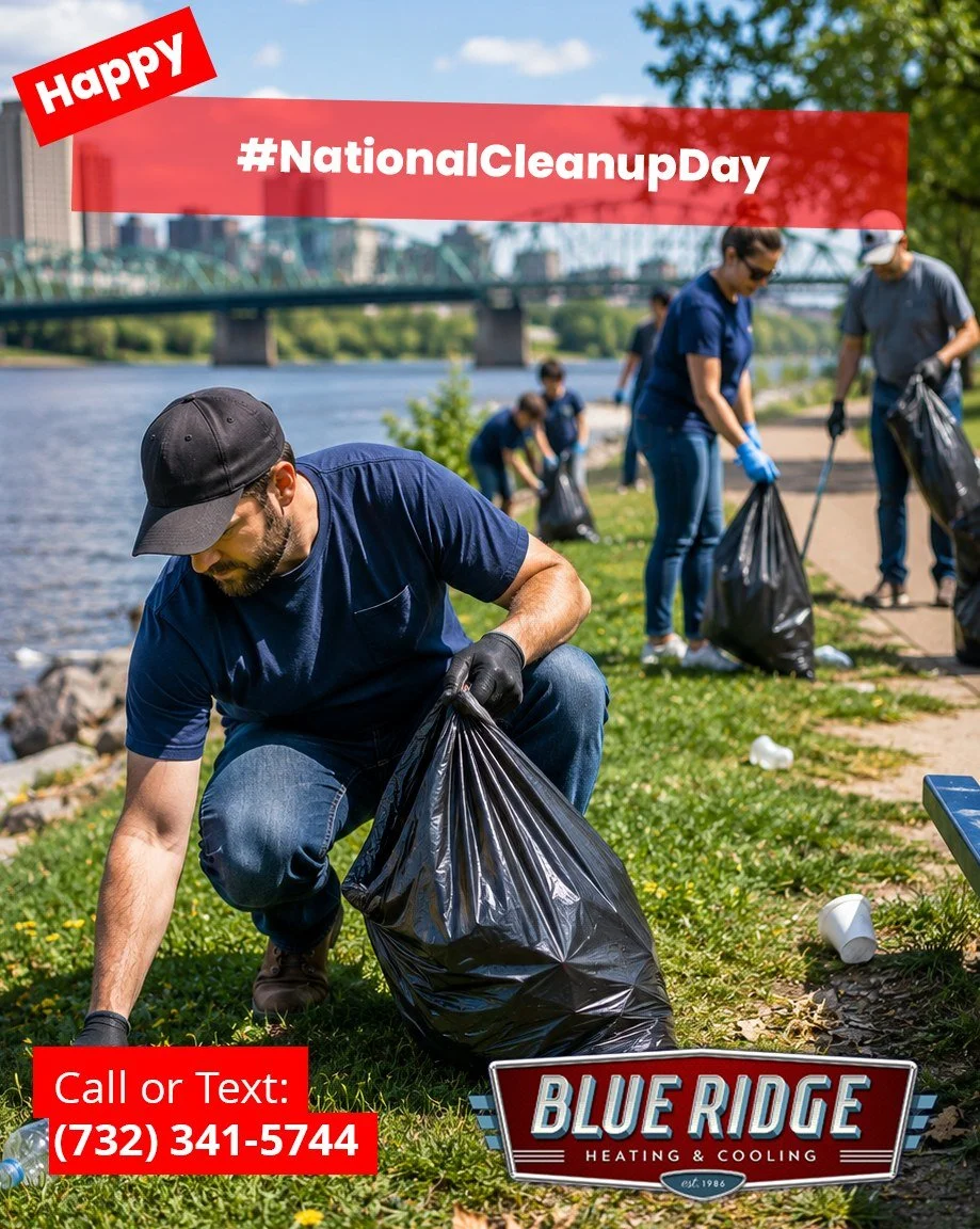 A cleaner community starts with all of us. For National Cleanup Day, grab a bag, pick up some litter, and leave your little corner of New Jersey better than you found it.  #NationalCleanupDay #BlueRidgeHVAC #NewJersey
