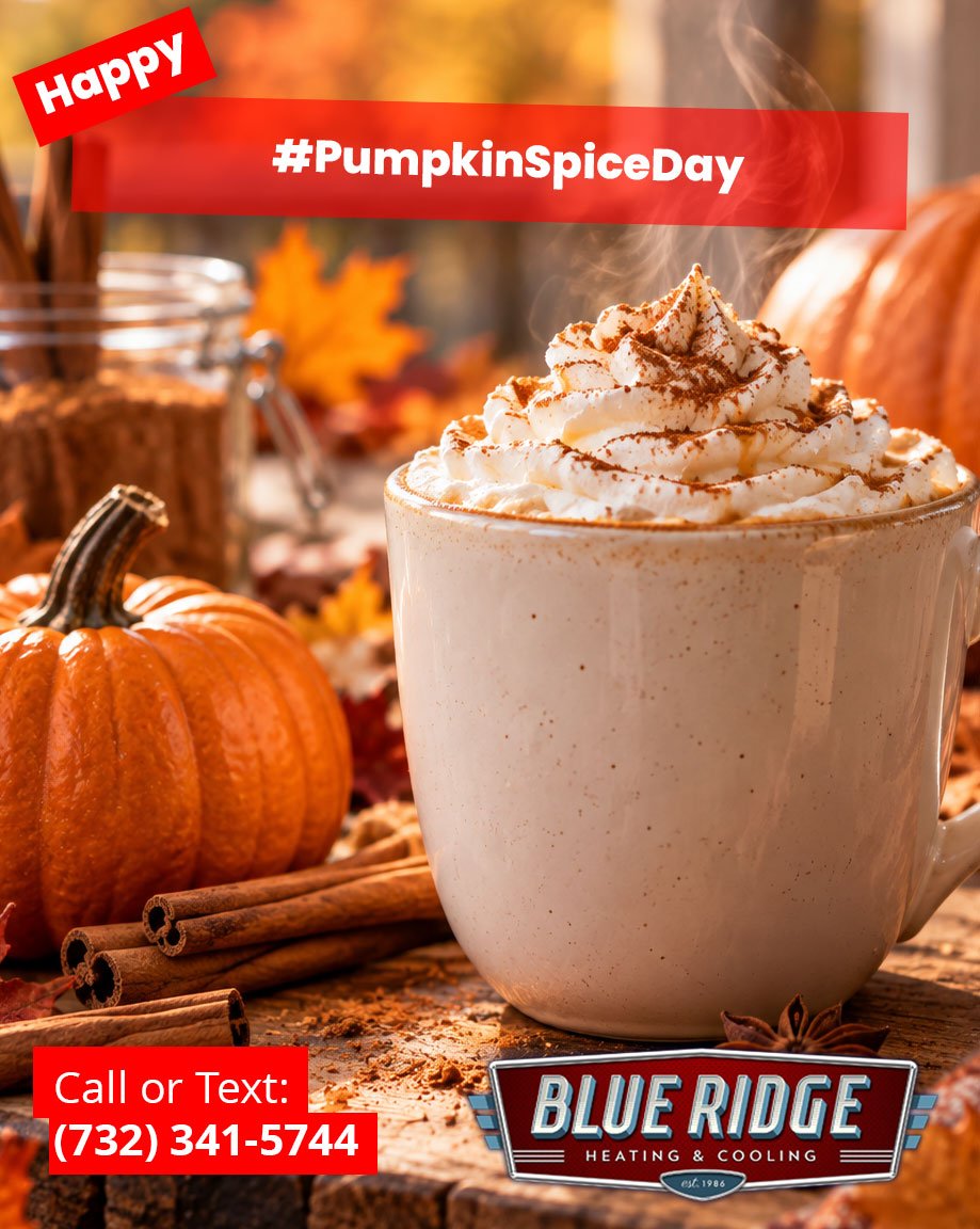 It&rsquo;s officially the season when pumpkin spice is everywhere&hellip;and the thermostat finally gets a break from summer. Happy National Pumpkin Spice Day!
#PumpkinSpiceDay #BlueRidgeHVAC #NJHVAC #FallInNJ