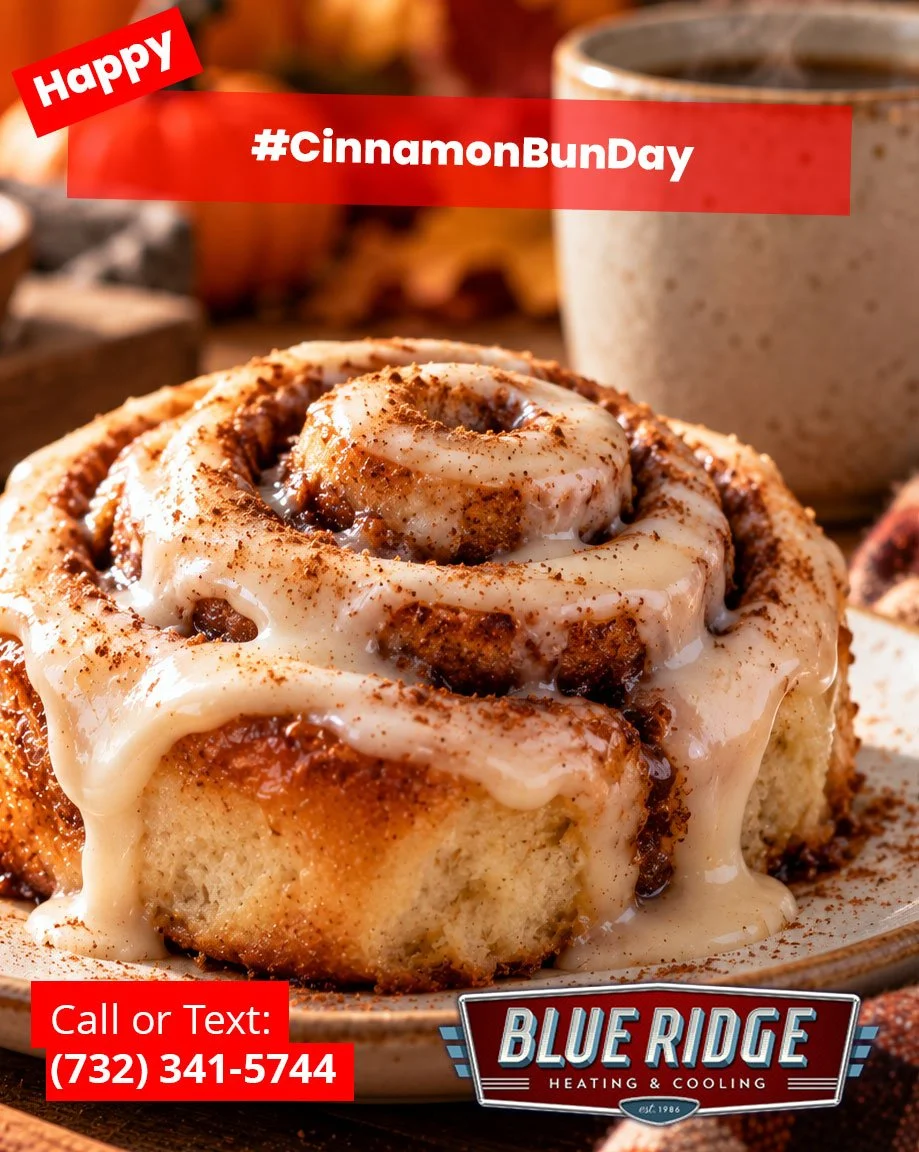 Cool October morning + hot coffee + warm cinnamon bun. New Jersey fall has officially arrived.
#CinnamonBunDay #BlueRidgeHVAC #NJHVAC