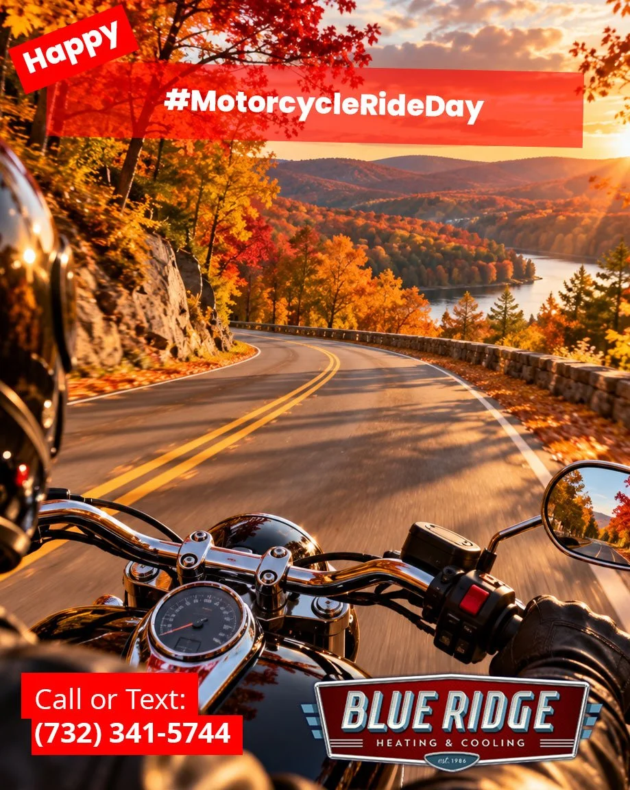 Cool air, changing leaves and miles of New Jersey back roads.
Hard to beat an October ride. Happy National Motorcycle Ride Day!
#MotorcycleRideDay #BlueRidgeHVAC #NewJersey