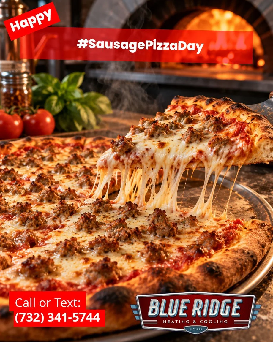 There are a lot of things New Jerseyans will argue about. Pizza is definitely one of them. Happy National Sausage Pizza Day!
#SausagePizzaDay #BlueRidgeHVAC #NJHVAC #NewJersey