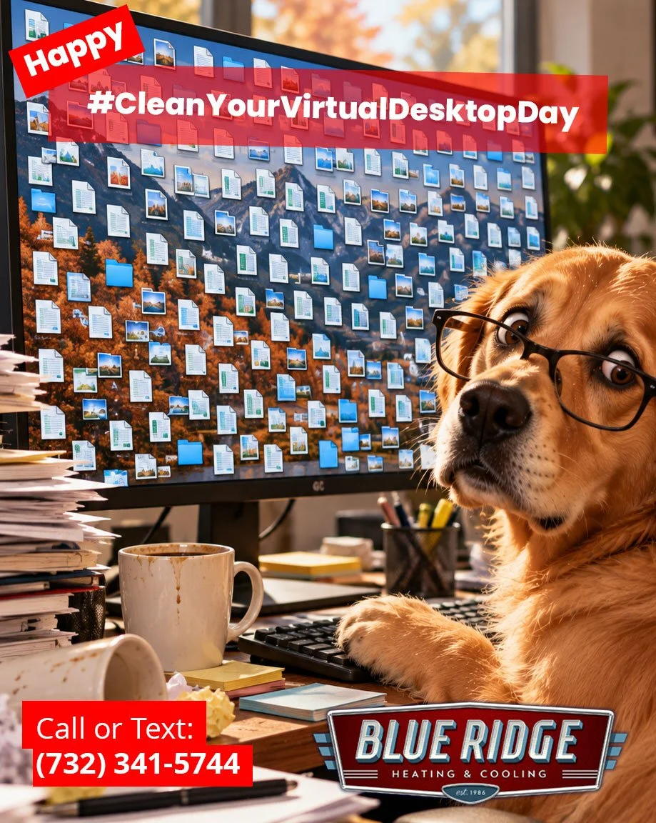 Your computer desktop has 147 files named FINAL, FINAL2 and FINAL-FINAL&hellip;and somehow you know exactly where everything is. Happy National Clean Your Virtual Desktop Day!
#CleanYourVirtualDesktopDay #BlueRidgeHVAC