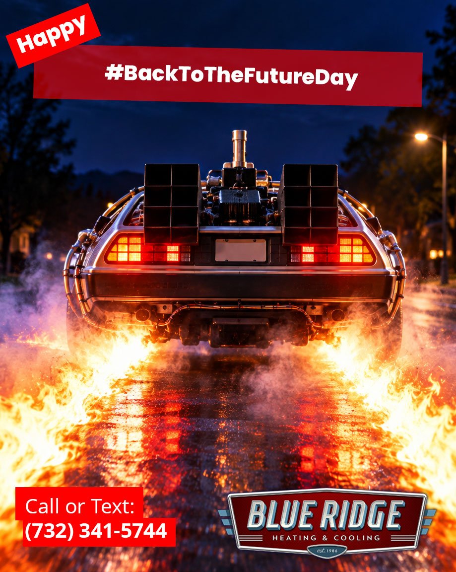 Where we&rsquo;re going, we don&rsquo;t need roads&hellip;But we probably still need heating and air conditioning. Happy Back to the Future Day!
#BackToTheFutureDay #BlueRidgeHVAC #HVACHumor