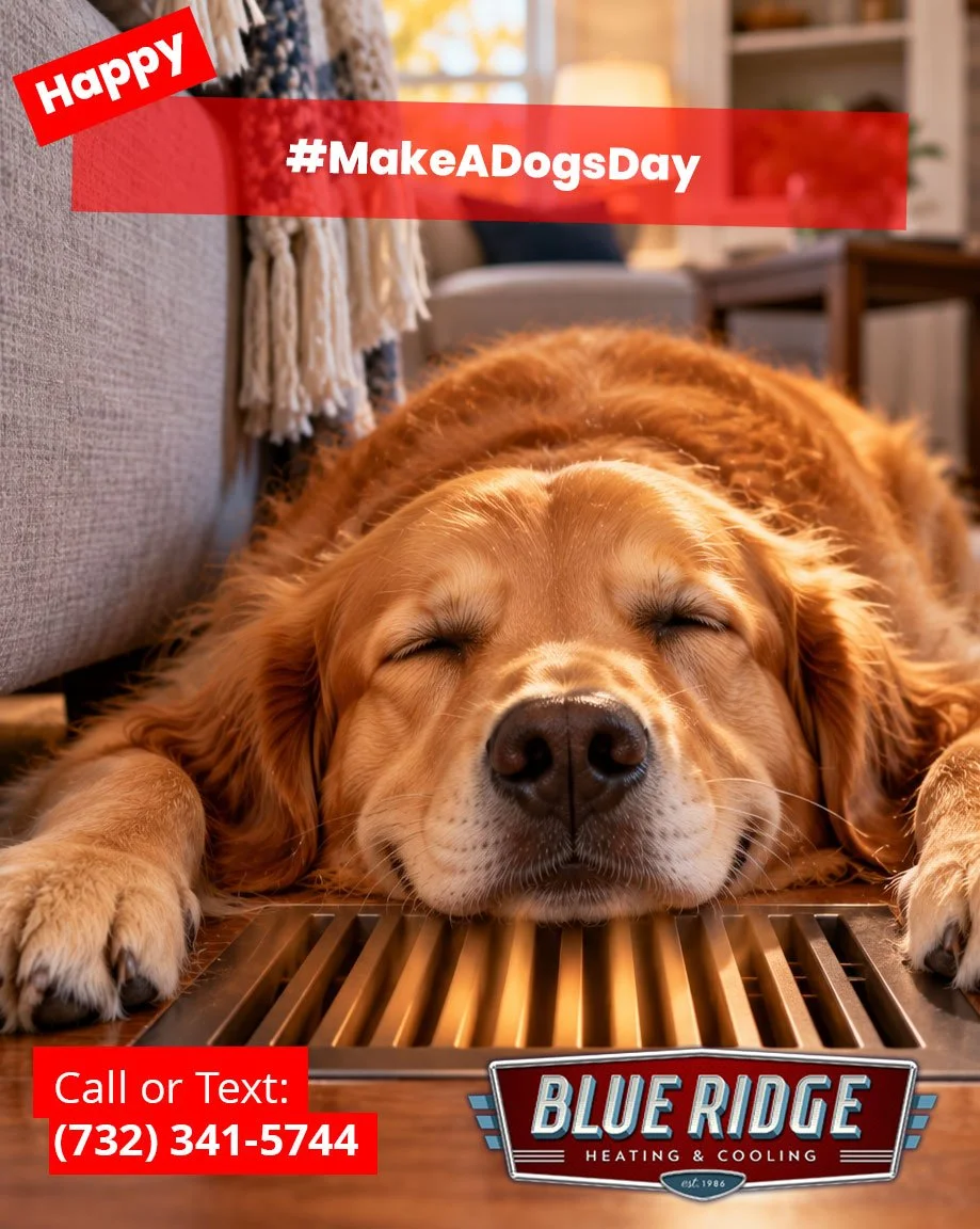 A comfortable house isn't just for the humans. Today belongs to the family members who spend 90% of their day finding the perfect spot near the vent.
#MakeADogsDay #BlueRidgeHVAC #NJHVAC