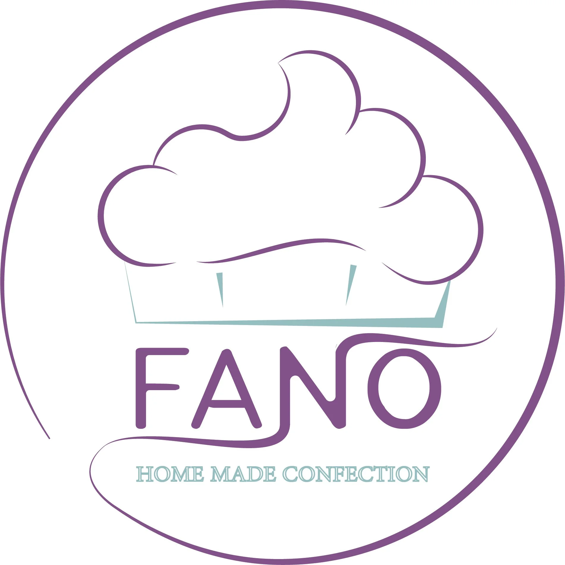 A logo with the words "FAINO" in large purple letters and the tagline "Home Made Confection" beneath, surrounded by a stylized purple and light blue outline of a cloud.