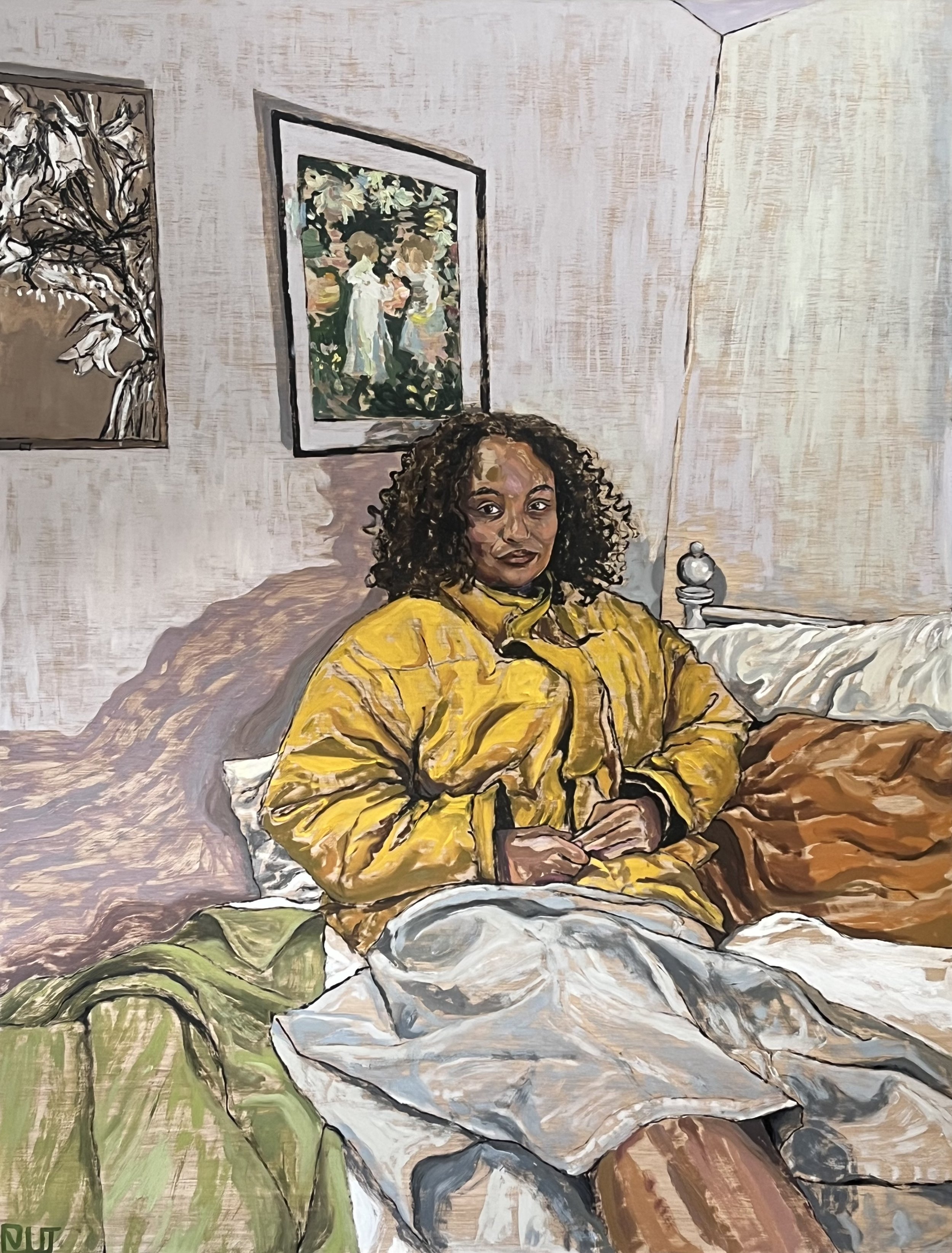 Sara - Oil paint and oil pastel on panel.
85 x 111cm, 2023