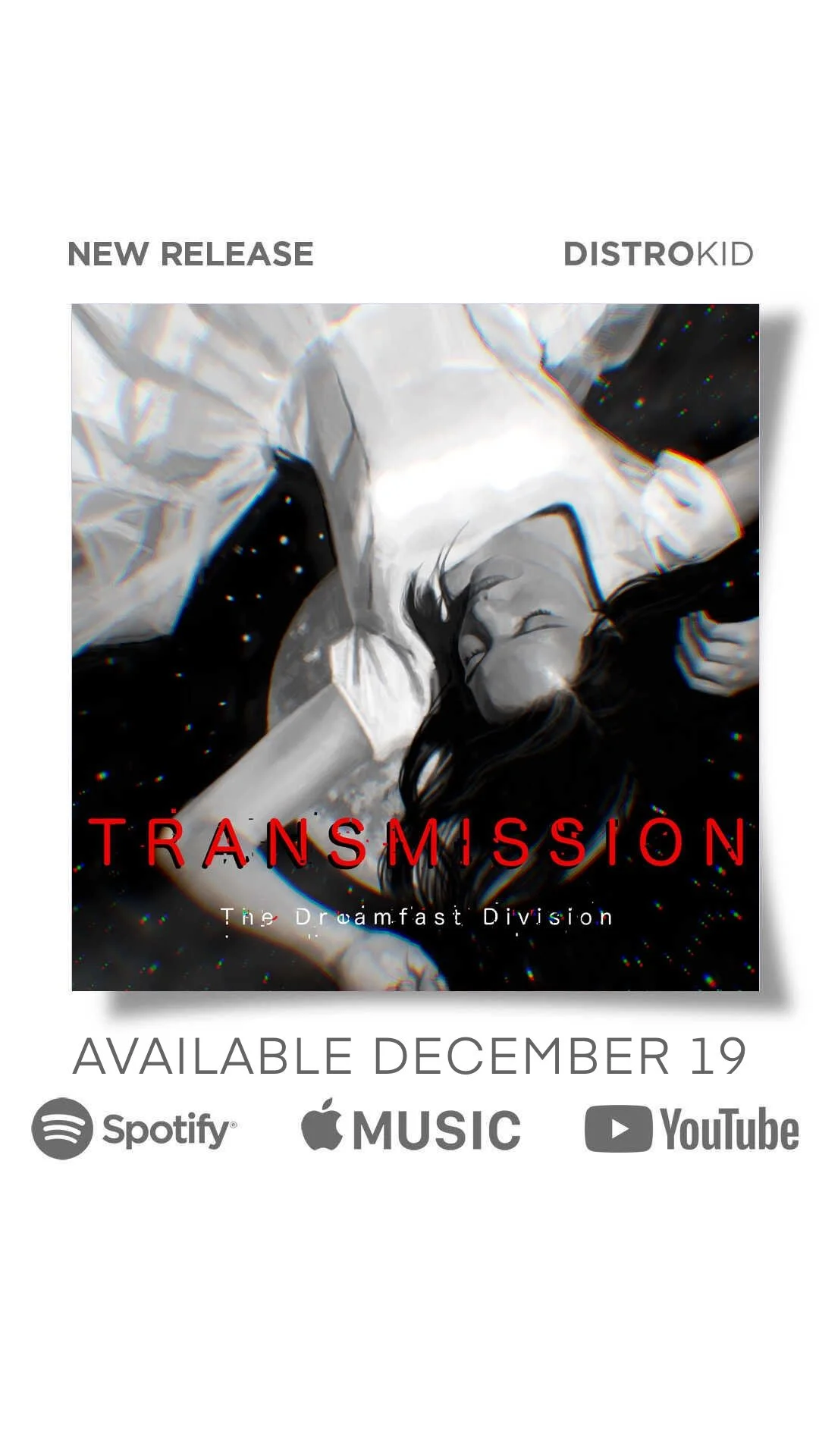 Transmission, the new album coming out December 19 on iTunes, Spotify, Amazon, and more. 