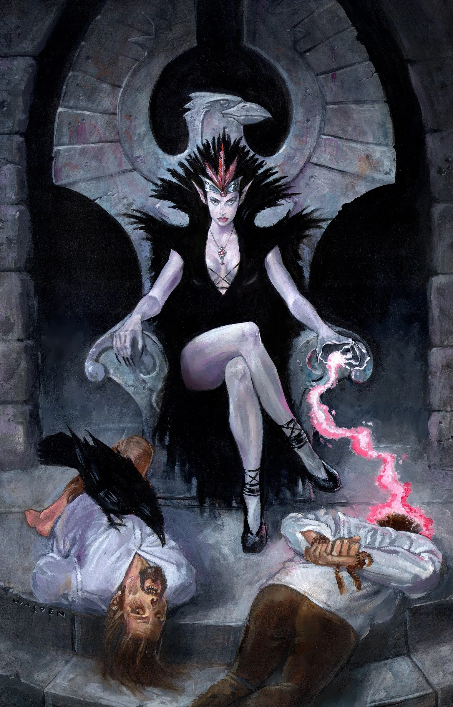 “The Raven Queen”, Acrylic on board,