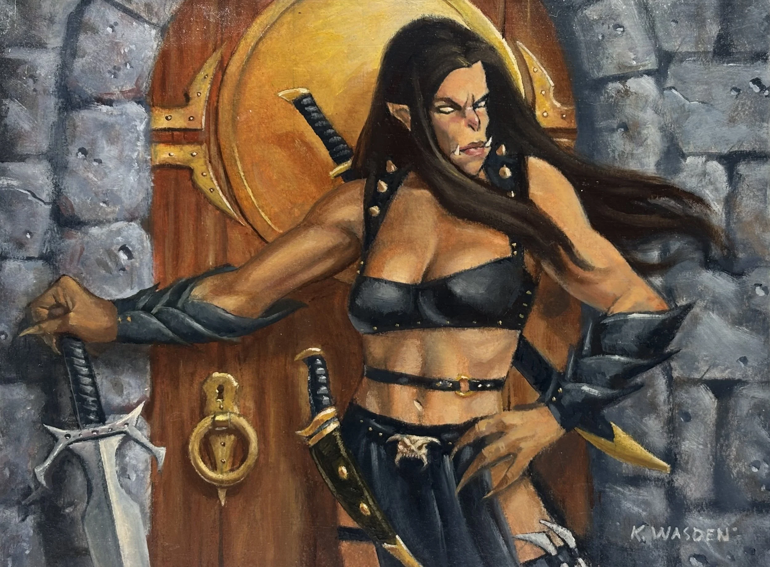 “Raven’a”, Warlord, collectible card game, Alderac Entertainment Group. 12”x9”, Acrylic and Oils on Board. SALE: $350 (includes shipping in the USA).
