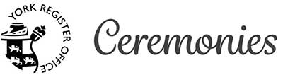 The logo of the New York Registered Office Ceremonies with the word 'Ceremonies' in a script font.