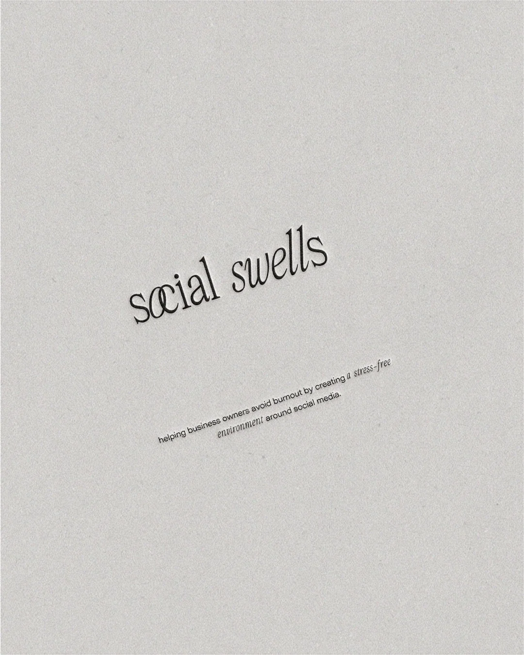 Book cover titled 'Social Swells' with the subtitle 'helping business owners avoid burnout by creating a stress-free environment around social media' on a light gray background.