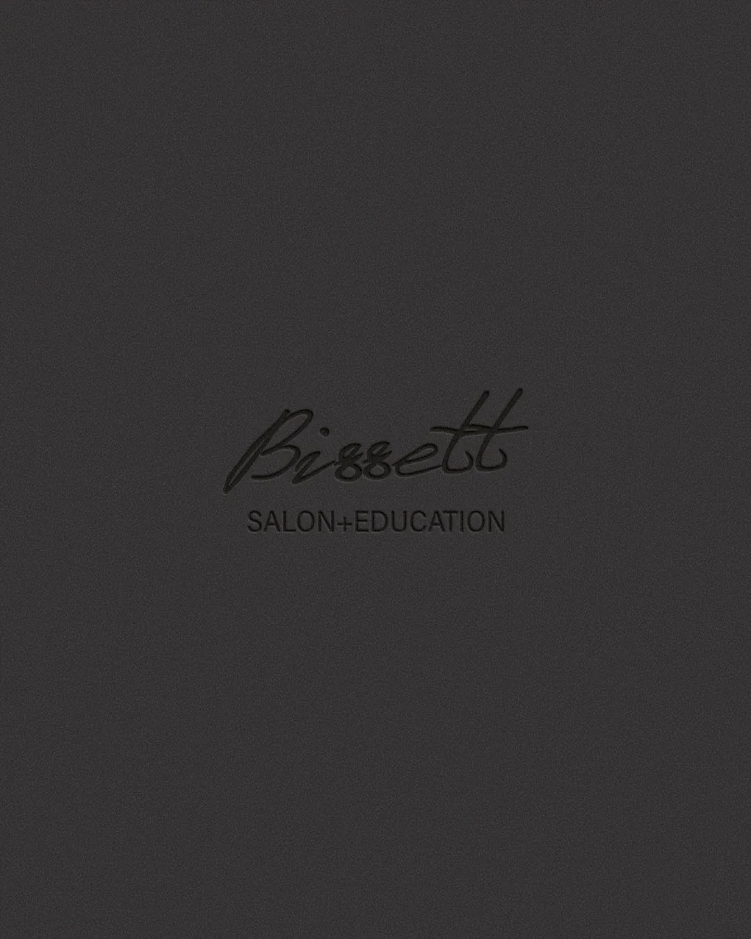 Black background with the word 'Bissett' in script font and 'SALON+EDUCATION' in block letters underneath.