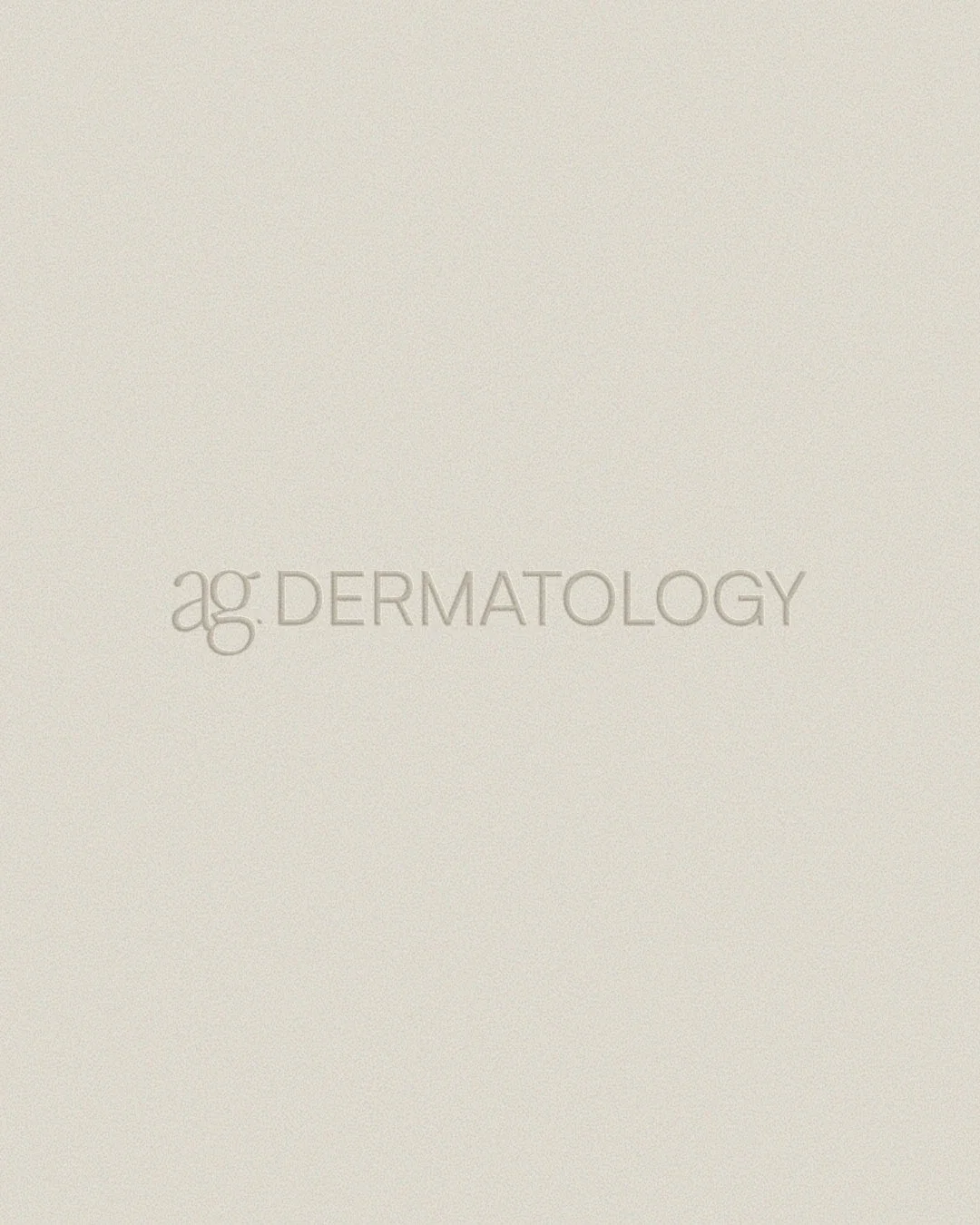Plain beige background with the logo 'ag Dermatology' in light gray text at the center.
