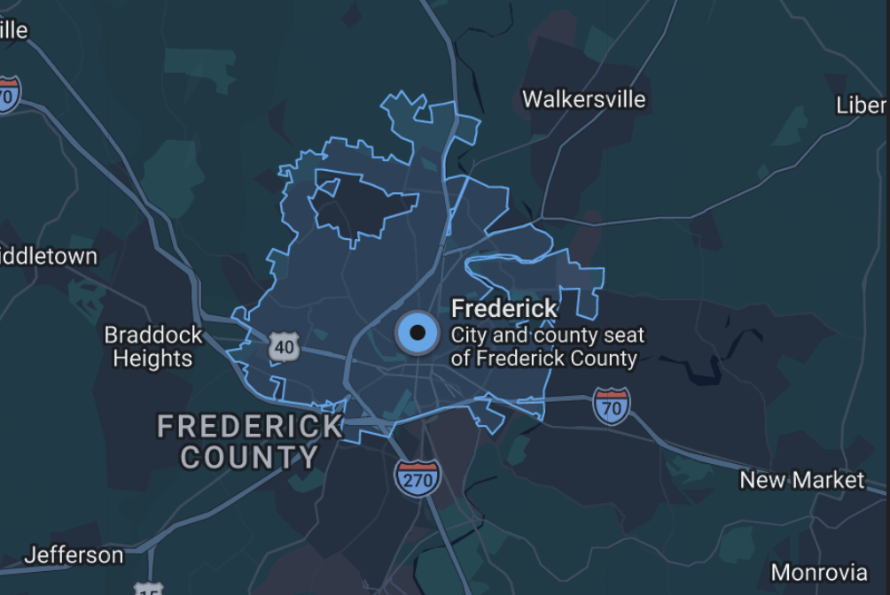 frederick county md map