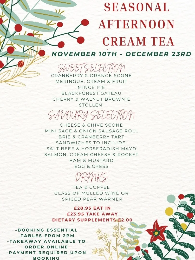 βπ° SEASONAL AFTERNOON CREAM TEA π°β
A little late posting, but bookings are already coming in π
π Call us to book your table
π² Takeaway available to order online
#seasonalafternoontea
#afternoontea
#specialafternoontea
#seasonaltreats
#cotswol
