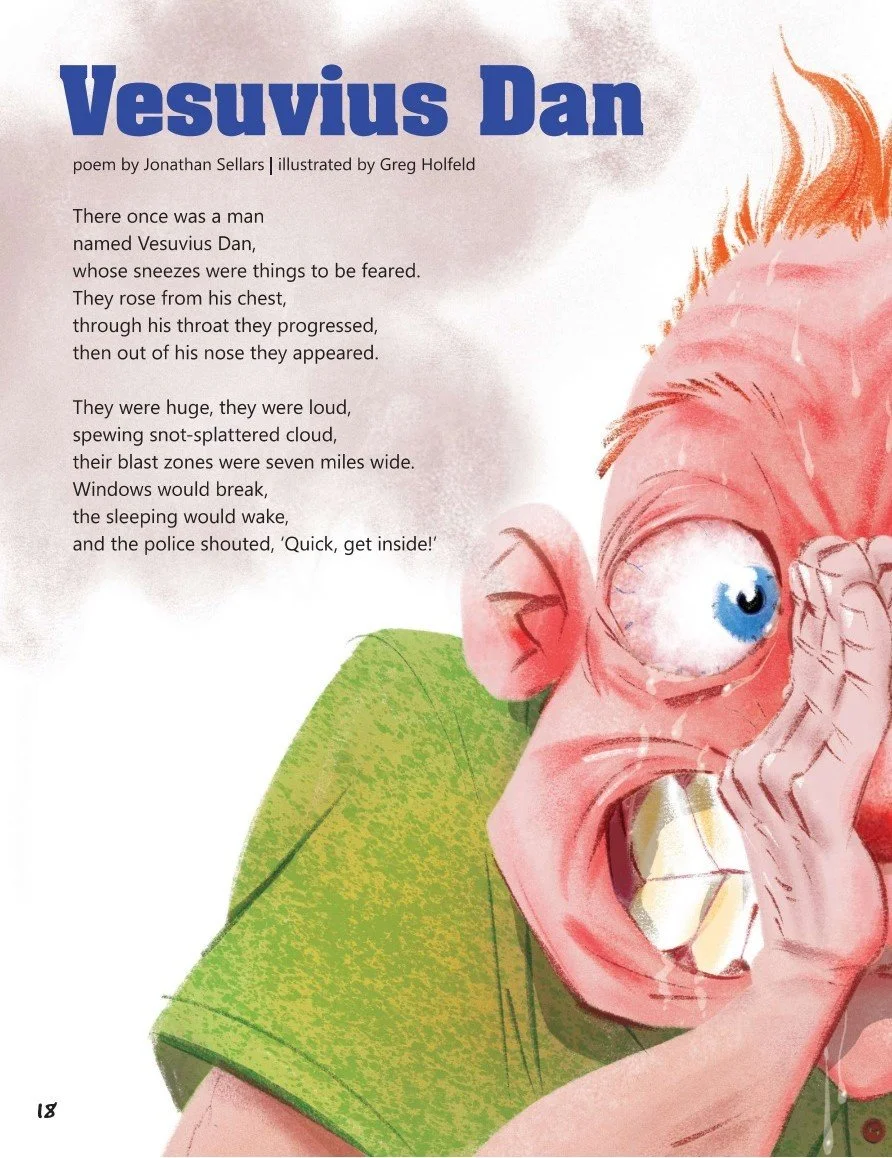Vesuvius Dan Poem about large sneezes Jonathan  Sellars. Think Mount Vesuvius explosion but in human form.