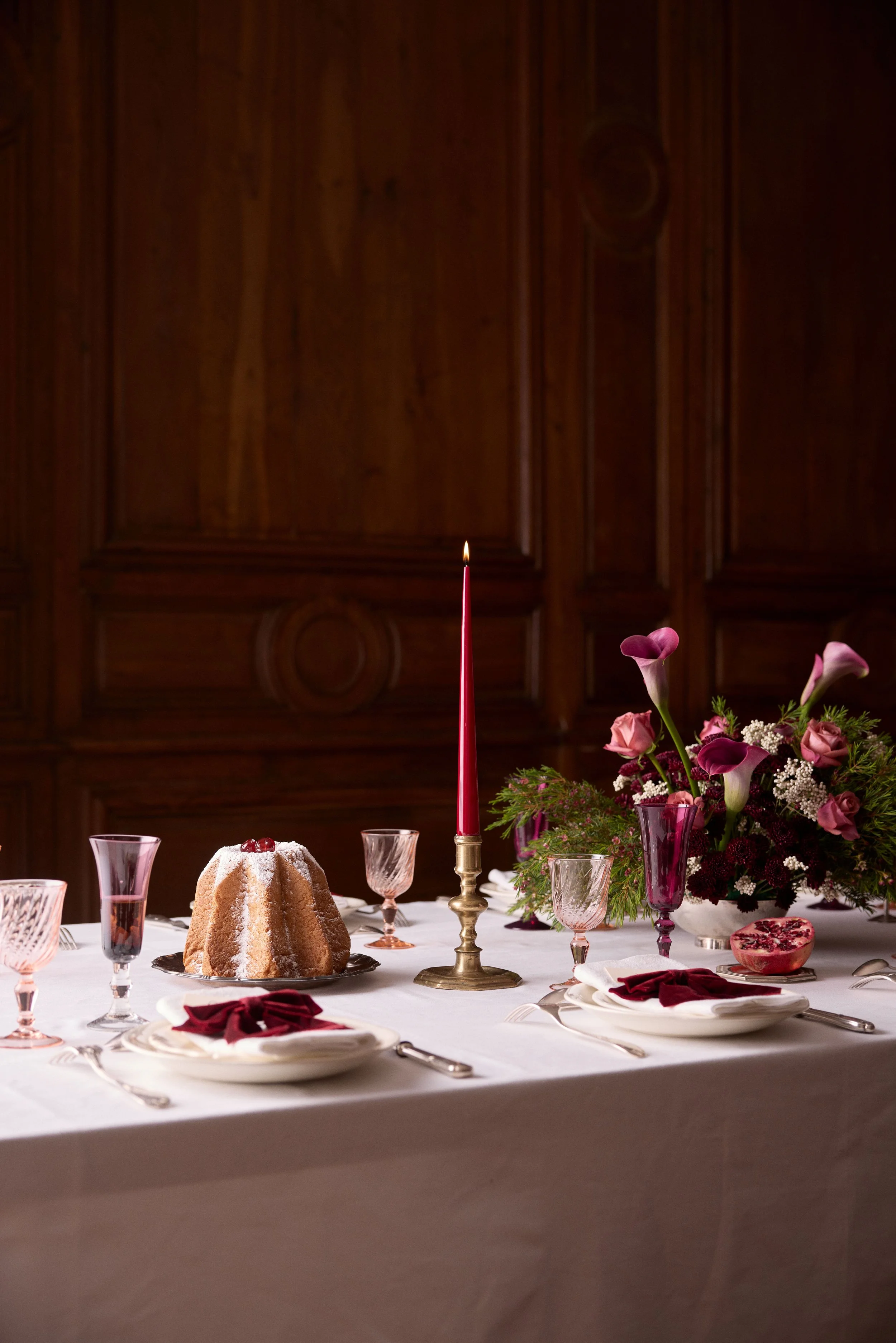 Table Noël décor shooting Pied de biche set design