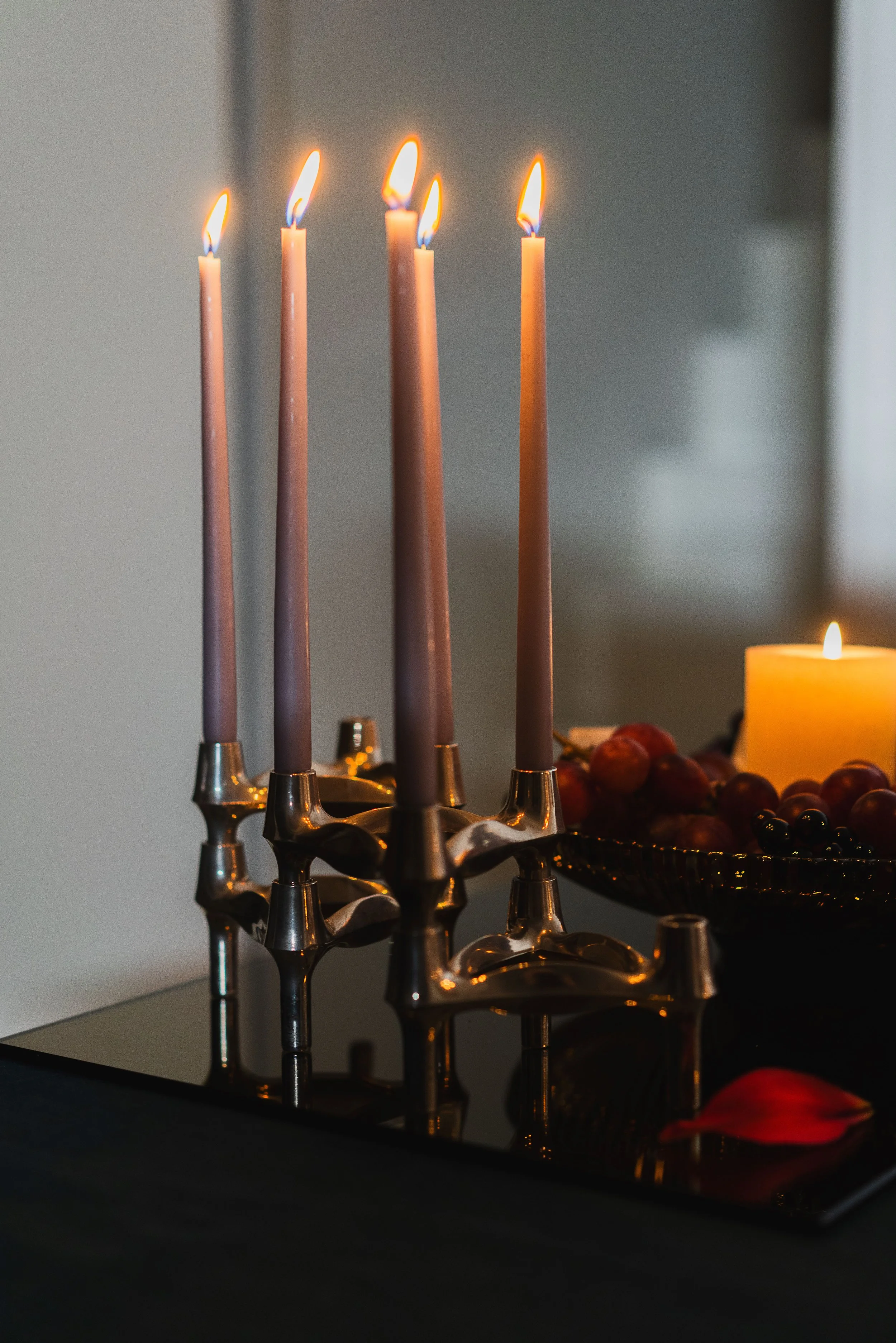 Bougeoir décoratif en argent