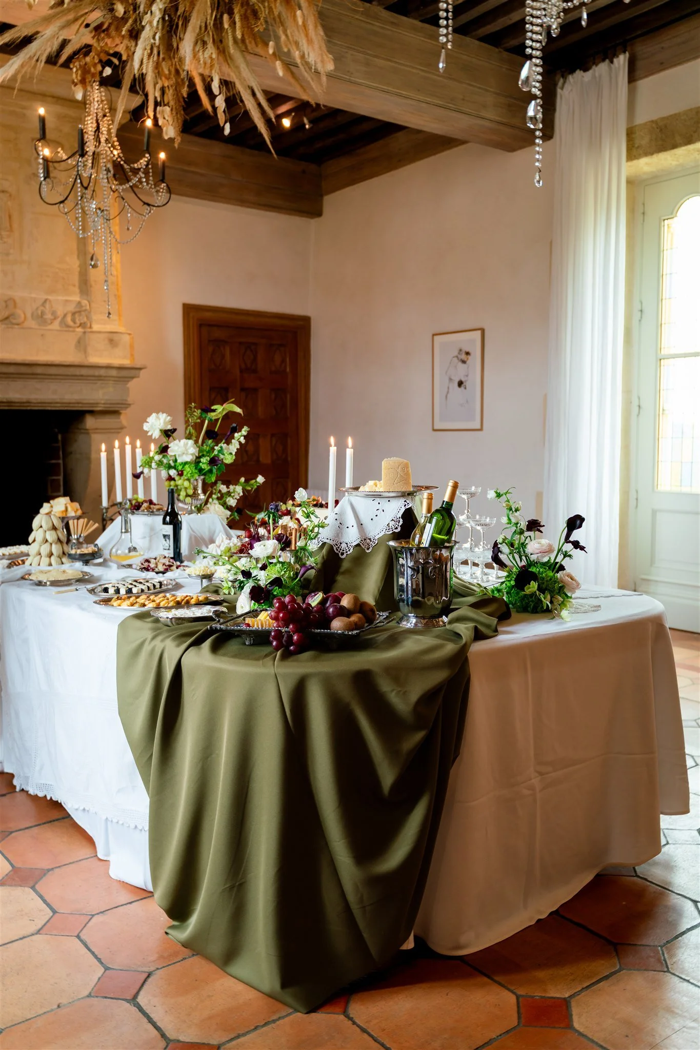 Décoration scénographie buffet cocktail mariage fleuriste bordeaux sud ouest biarritz