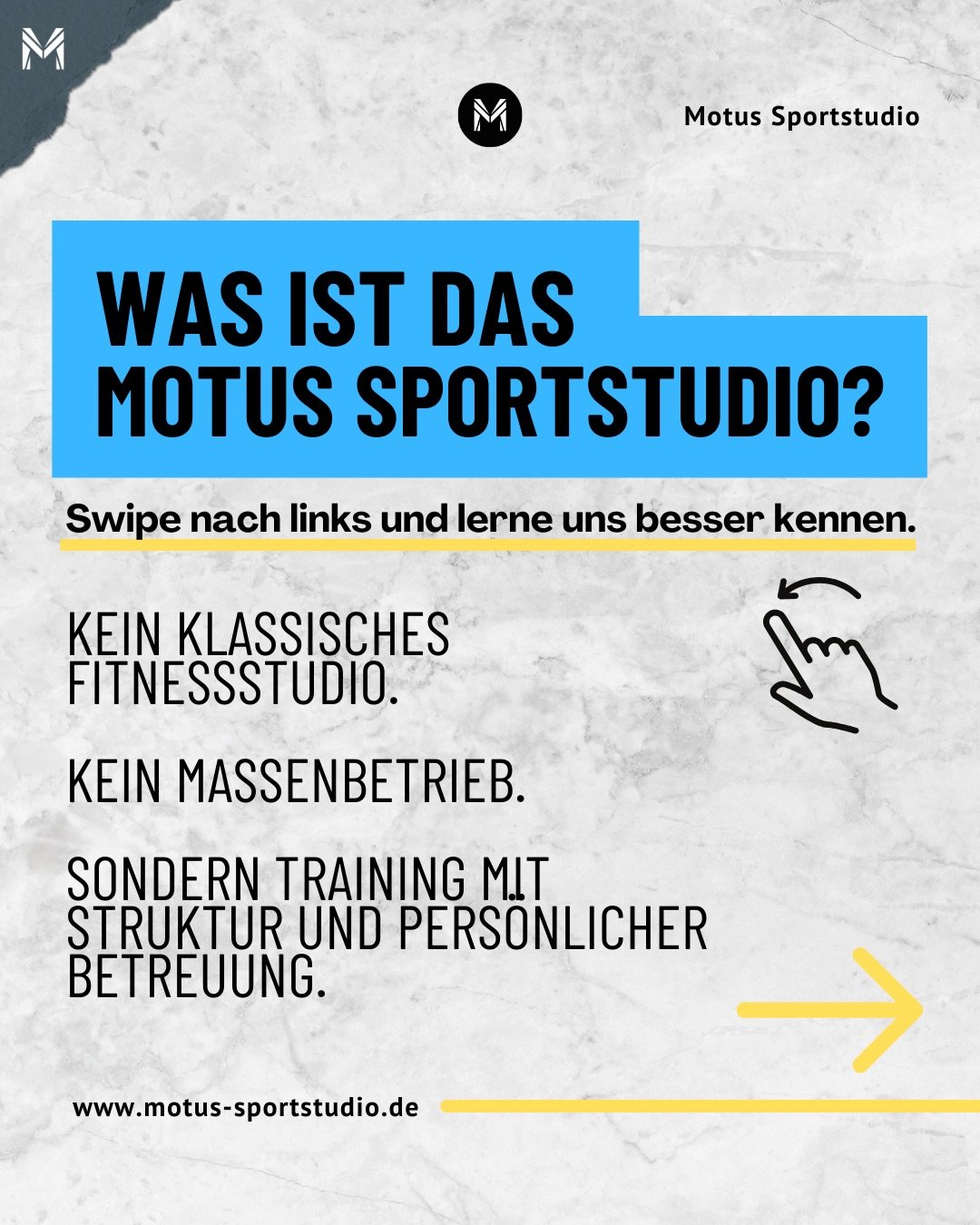 Was ist das Motus Sportstudio? 🔔

Ein kurzer Einblick in das Motus Sportstudio.

Swipe durch die Slides und lerne uns besser kennen &ndash; mehr folgt in den n&auml;chsten Tagen. 

#motussportstudio
#trainingmitstruktur
#fitnesslinnich
#personaltrai