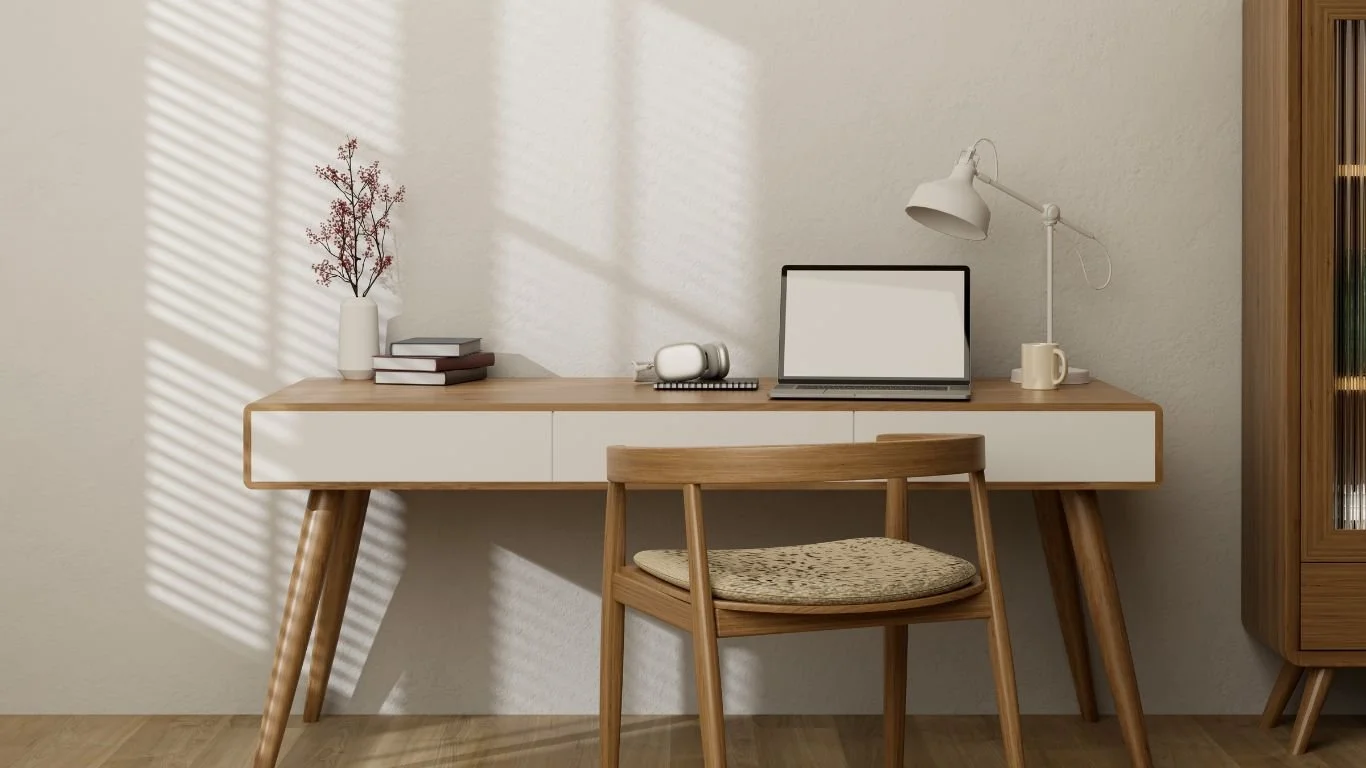 minimal mid century desk - the ai advantage virtual AI literacy program in the marketing domain for small business