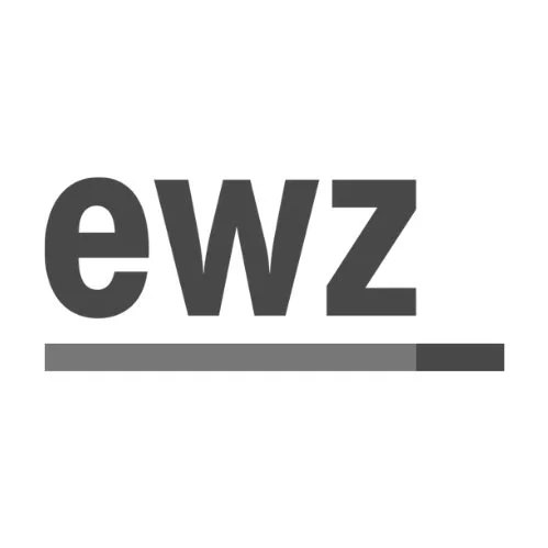 Logo von ewz, Elektrizitätswerk der Stadt Zürich und Schweizer Energieanbieter für Stromproduktion, erneuerbare Energien und nachhaltige Energielösungen.