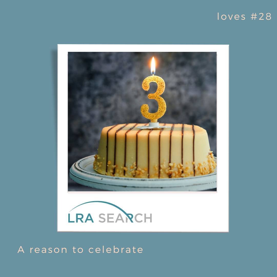 Today marks three years of running LRA Search. Thank you to all our wonderful clients and candidates who have made the past three years such a joy. We are so proud of our team and what we have achieved together.⁠
⁠
Thank you for being a part of the j