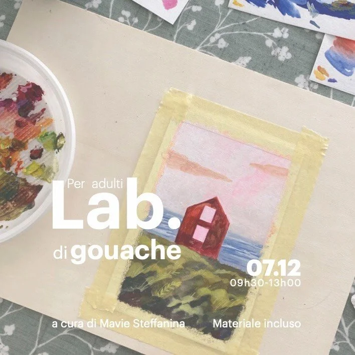 Lab. di gouache 
a cura di @maviesteffanina 

Scopri la versatilit&agrave; della gouache, una tecnica simile all&rsquo;acquerello ma pi&ugrave; opaca, perfetta per creare illustrazioni stratificate e sperimentare con il colore. Un corso dedicato a ch