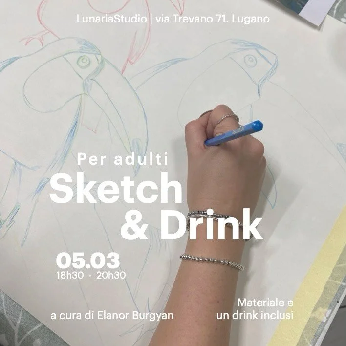 Sketch&amp;Drink
a cura di @elanorburgyan 

In ricordo delle serate universitarie passate a disegnare al baretto con i colleghi, ripropongo quell&rsquo;atmosfera creativa e spensierata qui in Studio!
Vieni a disegnare dal vivo, sorseggiando un bicchi