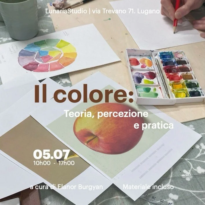 Il colore: teoria, percezione e pratica 
a cura di @elanorburgyan 

In questo laboratorio di 6 ore esploreremo il mondo dei colori partendo dalle emozioni e dalle sensazioni che suscitano in noi, per poi passare alla pratica.
Attraverso esercizi guid