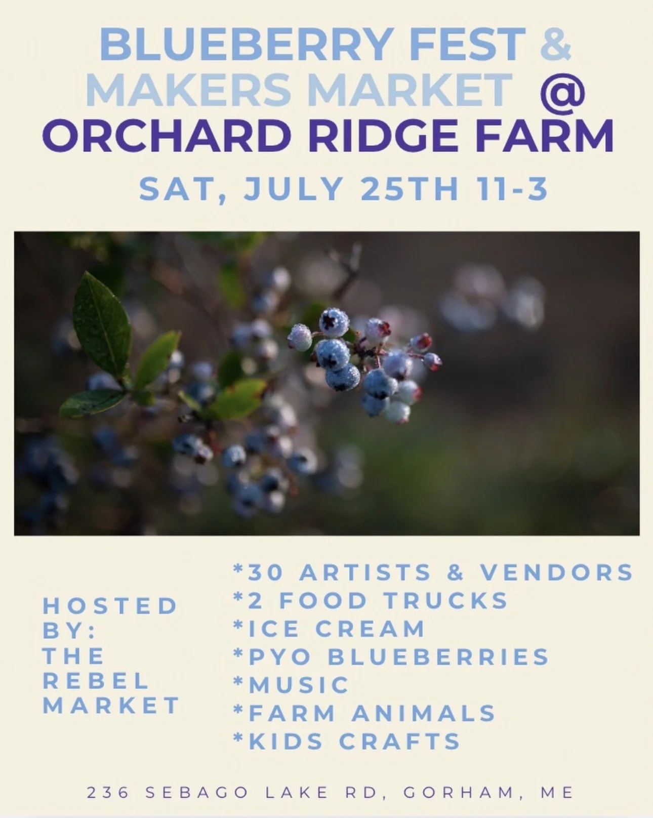Blueberry Fest & Makers Market @ Orchard Ridge Farm