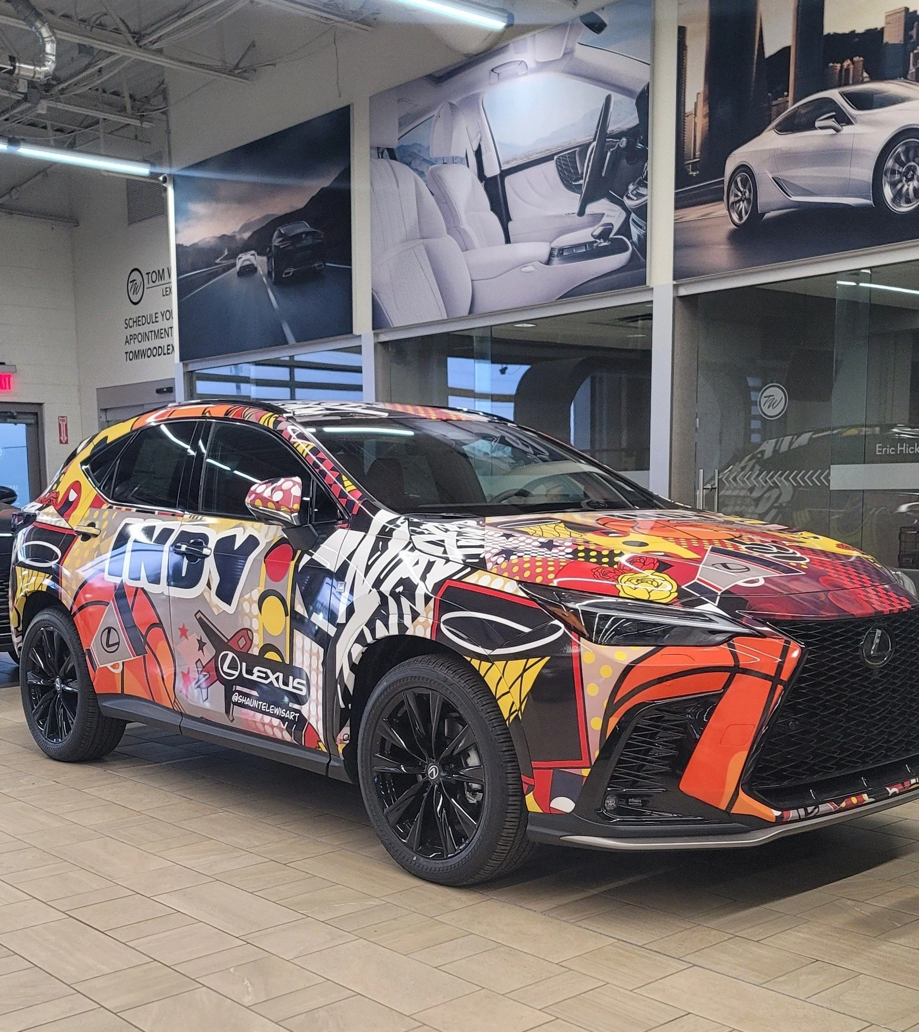 Rolling into my dealership this morning and first thing I see! 😍 Shaunte Lewis Art!