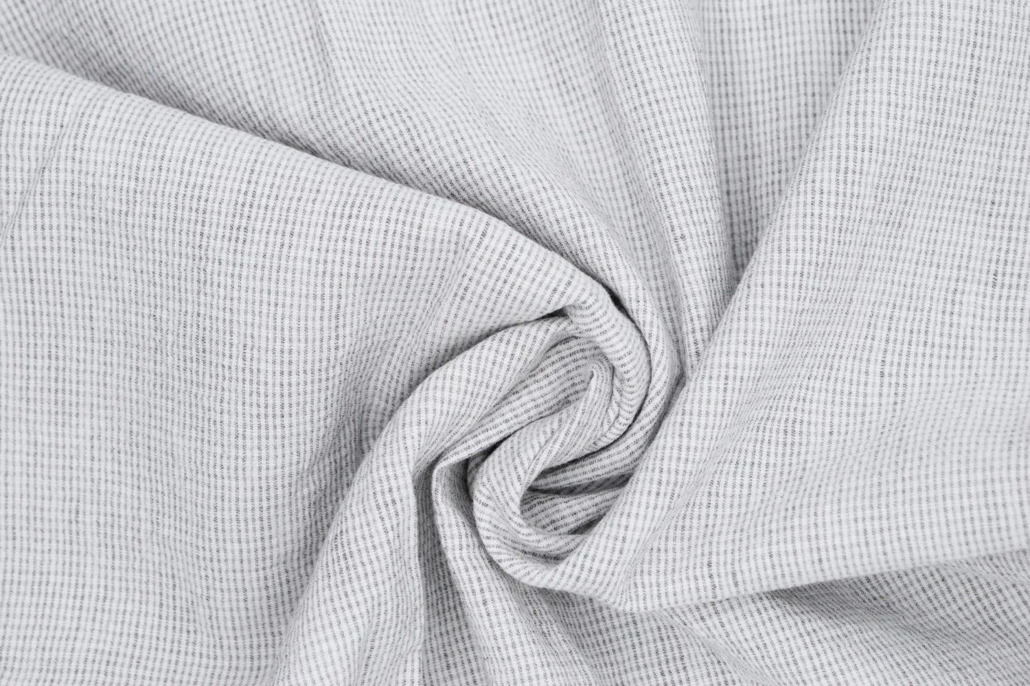 Linen Cotton Deadstock in Gray Microcheck