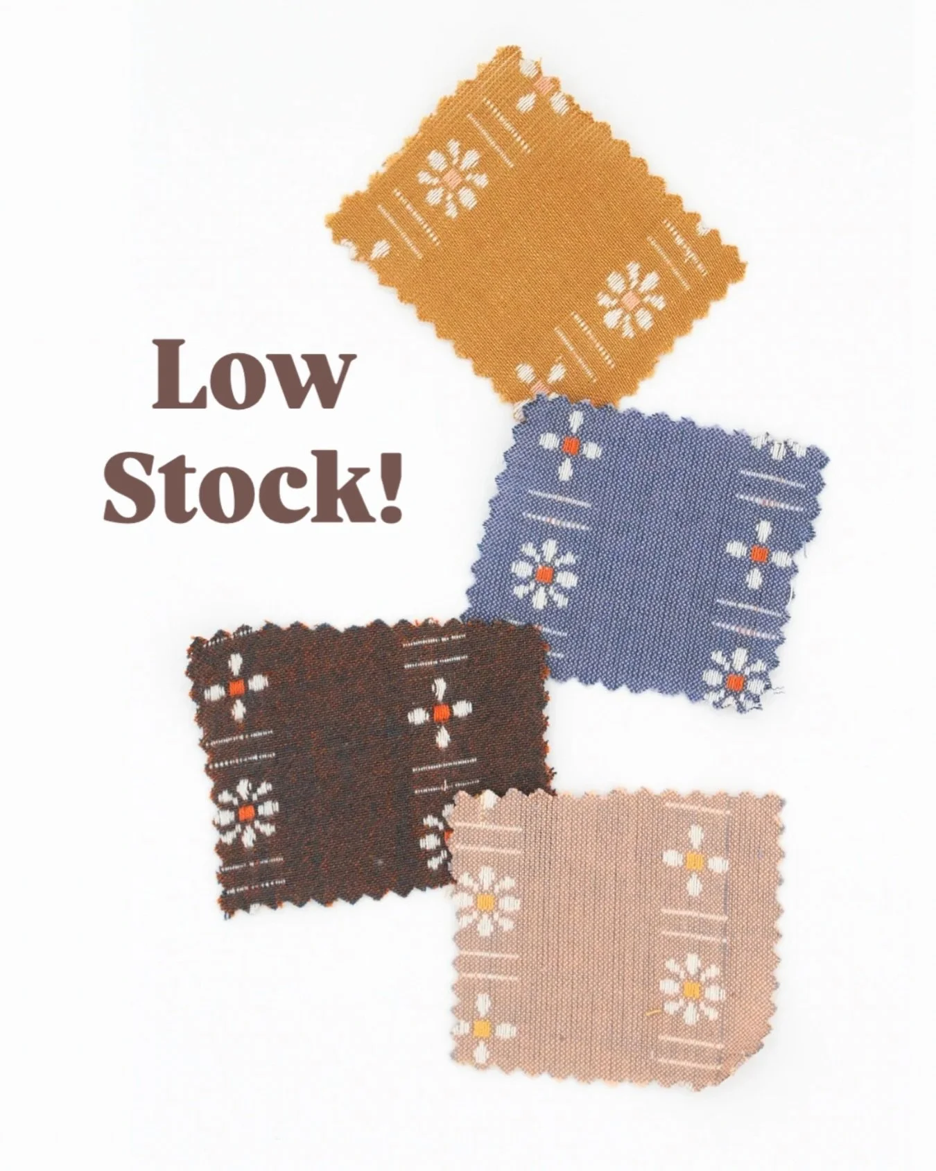 Everyone is crazy for daisies 🌼 (and they&rsquo;re almost out of stock!). 

We&rsquo;ll be restocking soon, but most of these colorways won&rsquo;t be available for a while. Get them before they are gone! 

#fableismdaisies #onlinefabricstore #sewco