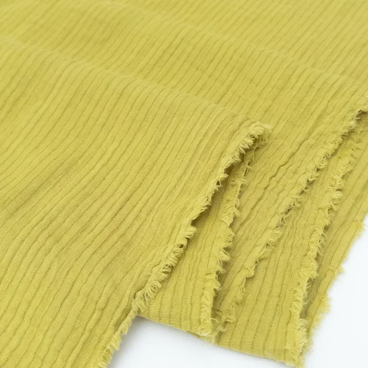 Yarn Dyed Organic Cotton Double Gauze Skinny Strip - Avocado