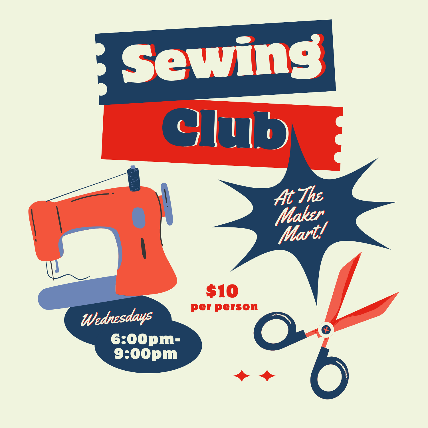 Sewing Club // March 4th, 6-9:00pm
